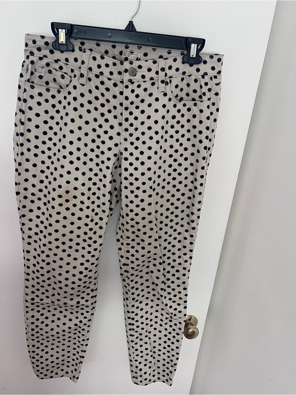 LOFT Polka Dot Skinny Jeans